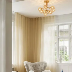 Kjøkkenbelysning Tak|Taklamper / Takplafonder>Nuura Apiales 9 ceiling /optic glass Messing