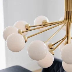 Kjøkkenbelysning Tak|Lysekroner>Nuura Apiales 18 messing/opal Messing / Opal