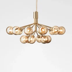 Kjøkkenbelysning Tak|Lysekroner>Nuura Apiales 18 /optic gold glass Messing