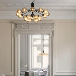 Kjøkkenbelysning Tak|Lysekroner>Nuura Apiales 18 satin /optic Svart