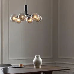 Kjøkkenbelysning Tak|Baderomsbelysning Tak>Nuura Apiales 6 taklampe - satin - optic røyk glass Svart