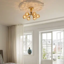 Baderomsbelysning Tak|Kjøkkenbelysning Tak>Nuura Apiales 6 taklampe børstet / optic gold glass Messing