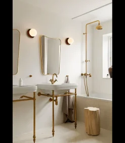 Baderomsbelysning Tak|Interiørlamper>Nuura Liila 1 vegglampe/taklampe - medium - bronse/opal Bronse / Opal