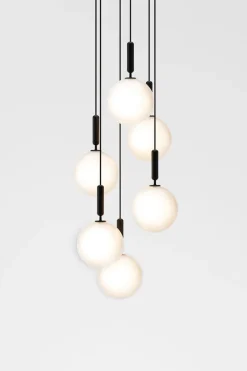 Kjøkkenbelysning Tak|Takpendler>Nuura Miira 6 large Svart / Opal