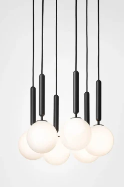 Kjøkkenbelysning Tak|Takpendler>Nuura Miira 6 Svart / Opal