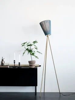 Interiørlamper Gulv>Northern Oslo Wood gulvlampe gull med skjerm