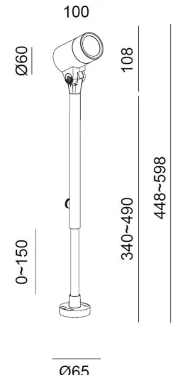 Uplights>NorDesign Oz K1 justerbar vegglampe utendørs spot IP65 GU10 - Svart