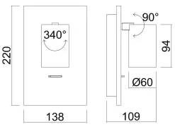 Leselamper|Vegglamper Med Usb>NorDesign Oz K1 vegglampe m/USB - /Svart Hvit