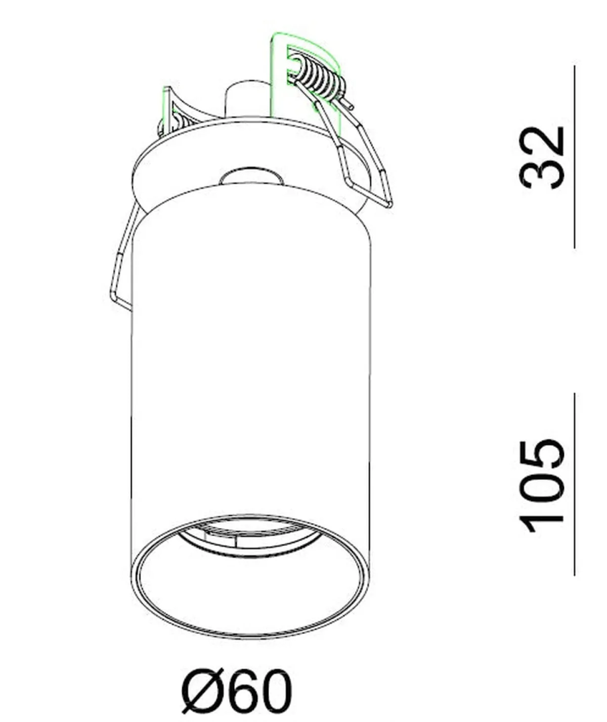 Kjøkkenbelysning Tak|Spotter & Skinner>NorDesign Oz Recessed downlight spot - Svart/Messing Svart / Messing