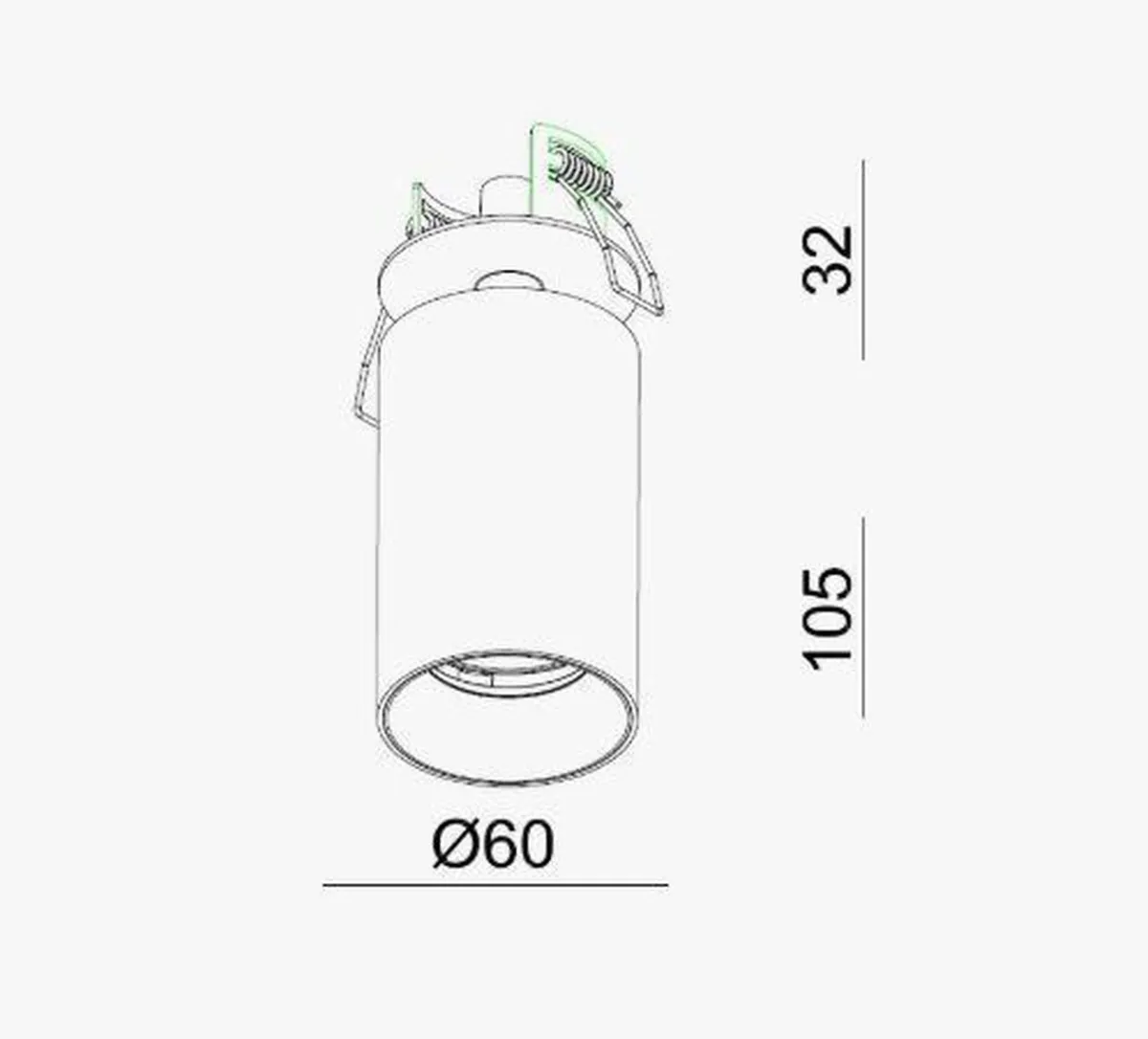 Kjøkkenbelysning Tak|Spotter & Skinner>NorDesign Oz Recessed downlight spot - sand Svart/gull Svart / Gull