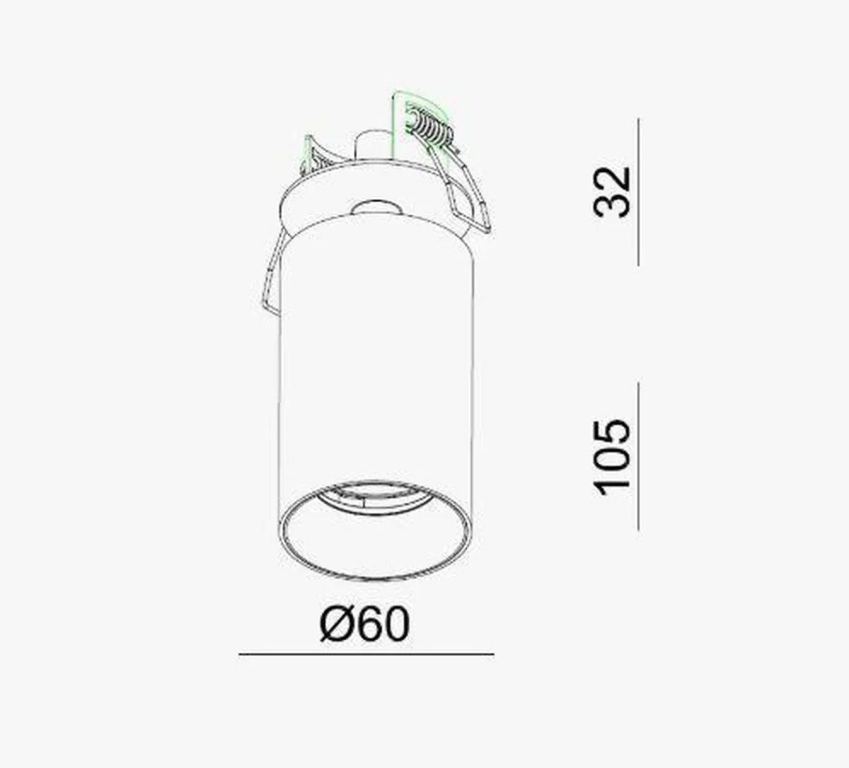 Kjøkkenbelysning Tak|Spotter & Skinner>NorDesign Oz Recessed downlight spot - signal Hvit/Svart Hvit / Svart