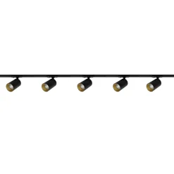 Kjøkkenbelysning Tak|Vox Spotskinner>NorDesign Oz spotskinne 5 spotter 2 meter - Svart/Gull Svart / Gull