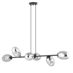 Kjøkkenbelysning Tak|Takpendler>Emibig Pandora takpendel 6-lys - Svart/Røykfarget