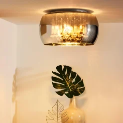 Kjøkkenbelysning Tak|Taklamper / Takplafonder>Lucide Pearl taklampe 40 cm - Krom Krom / Røyk