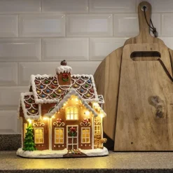 Juledekorasjon>Konstsmide Pepperkakehus med lys Brun