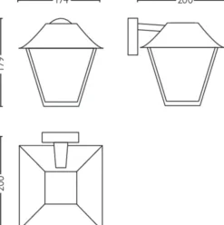 Utelamper - Klassiske Vegglamper>Philips Alpenglow vegglampe utendørs IP44 E27 - Antrasitt