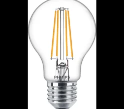 Led-Pærer E27 Sokkel>Philips Filament E27 LED 7W 2700K Ikke dimbar - Klar Hvit