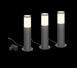 Philips Gardenlink|Pullert>Philips Gardenlink 34,9 cm pullert 2700K 6W IP44 3-pakning - - 12Volt Antrasitt