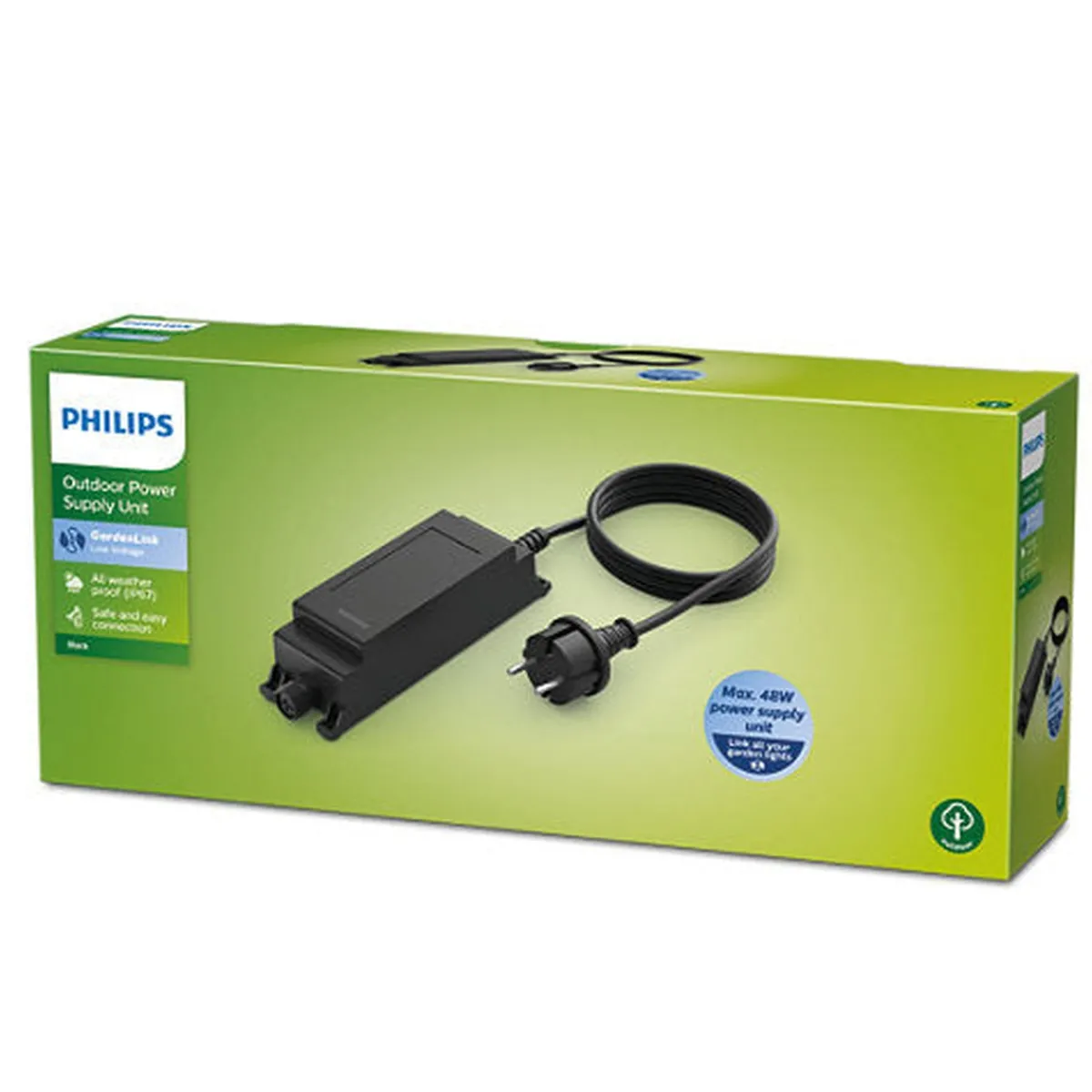 Philips Gardenlink>Philips Gardenlink ekstra strømforsyning 48W IP67 - - 12Volt Svart