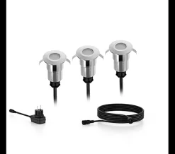 Uplights|Philips Gardenlink>Philips Gardenlink Spore uplight 2700K 1 W IP44 3-pakning - 24 Volt Sølv