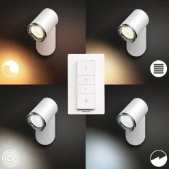 Belysning Over Speilet På Badet|Baderomsbelysning Vegg>Philips Hue Adore vegglampe 1 lys baderom IP44 White Ambiance - Hvit
