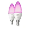 Led-Smartlyspærer|Led-Pærer E14 Sokkel>Philips Hue B39 E14 lyspære 4W 2200-6500K pluss farge - 2 pakning