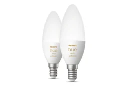Led-Smartlyspærer|Led-Pærer E14 Sokkel>Philips Hue B39 E14 lyspære 5,2W 2200-6500K White Ambiance - 2 pakning