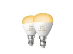Led-Smartlyspærer|Led-Pærer E14 Sokkel>Philips Hue P45 E14 lyspære 5,1W 2200-6500K White Ambiance - 2 pakning
