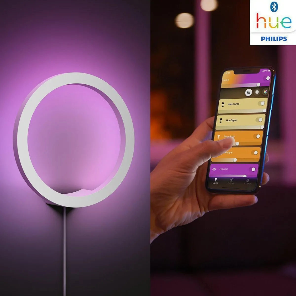 Philips Hue|Interiørlamper>Philips Hue Sana vegglampe white and color ambiance