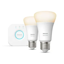 Led-Smartlyspærer|Led-Pærer Smart E27 Sokkel>Philips Hue startsett E27 2 lyspærer og bridge - White ambiance Opal
