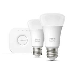 Led-Smartlyspærer|Led-Pærer Smart E27 Sokkel>Philips Hue startsett E27 2 lyspærer og bridge - White ambiance Opal