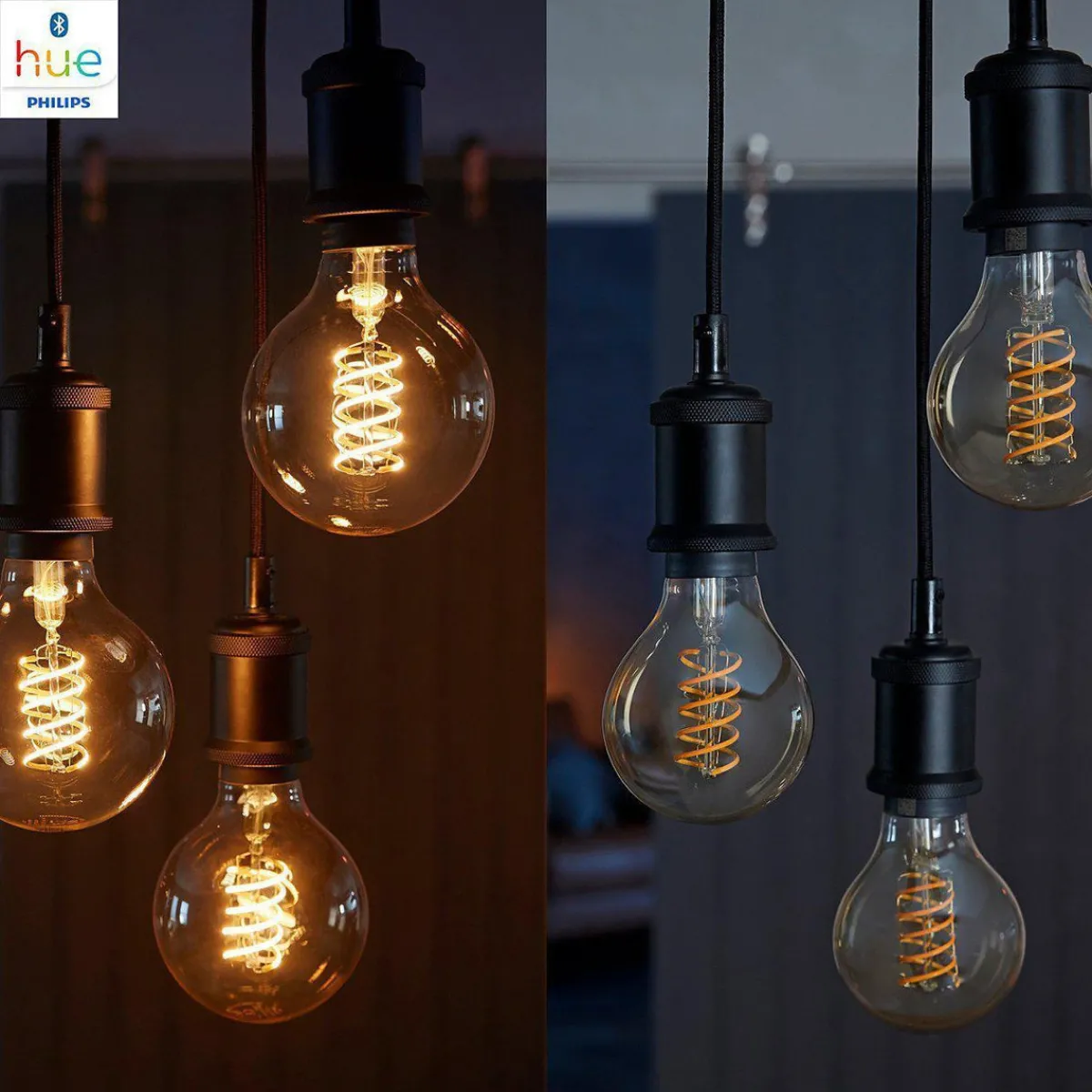 Led-Smartlyspærer|Led-Pærer Smart E27 Sokkel>Philips Hue White LED E27 Globe Filament 7,2W, 2100 K, dimbar, bluetooth Amber