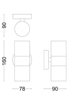 Utelamper Med Opp/Ned Lys>Philips Kylis vegglampe utendørs opp/ned lys IP44 Svart