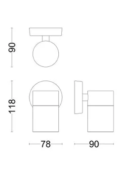 Utelamper Med Opp/Ned Lys>Philips Kylis vegglampe utendørs ned lys IP44 Svart