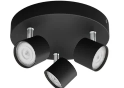 Kjøkkenbelysning Tak|Spotter & Skinner>Philips myLiving star rund taklampe 3x4,5W 2700 Kelvin dimbar - Svart