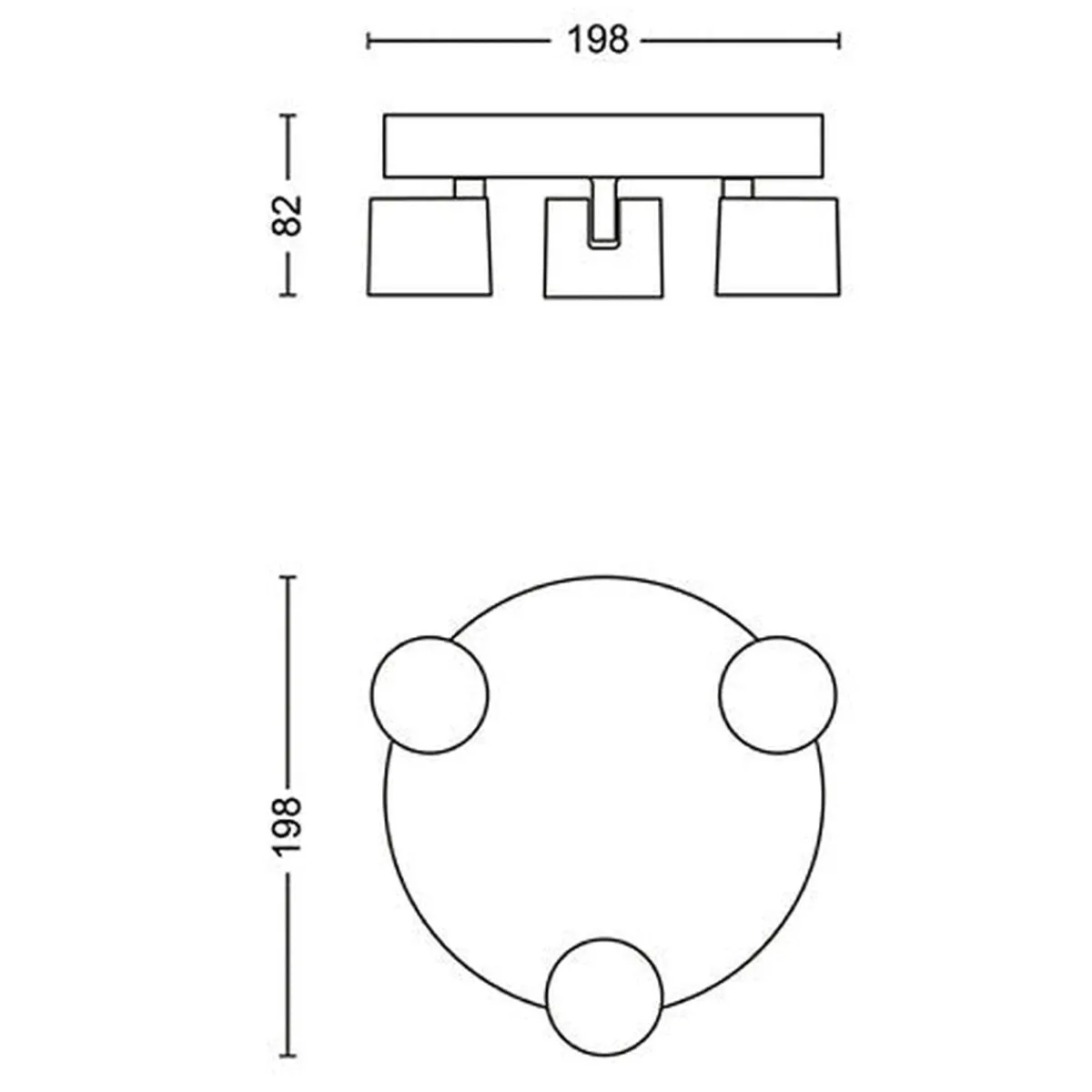 Kjøkkenbelysning Tak|Spotter & Skinner>Philips myLiving star rund taklampe 3x4,5W 2700 Kelvin dimbar - Svart