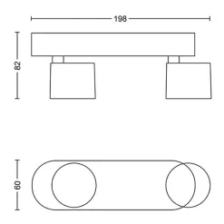 Kjøkkenbelysning Tak|Spotter & Skinner>Philips myLiving star taklampe 2x4,5W 2700 Kelvin dimbar - Svart