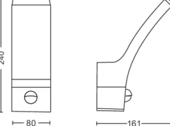 Utelamper - Veggskjold / Plafond>Philips Splay vegglampe utendørs IP44 12W LED m/sensor - Antrasitt