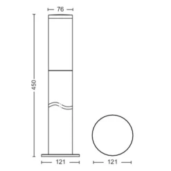 Pullert>Philips Utrecht pullert 45 cm utendørs IP44 E27 - Antrasitt