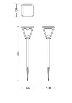 Solcellebelysning|Pullert>Philips Vapora hagelys 1,5W 2700 Kelvin IP44 solcelledrevet med dag/natt sensor - 54 cm Svart
