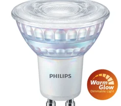 Led-Pærer Gu10 Sokkel>Philips 3,8W (50W), warmglow dimbar GU10 LED RA90 Hvit