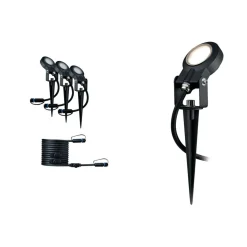 Spot På Spyd|Plug & Shine System>Paulmann Plug & Shine Sting spot med spyd 6,4W 3000 Kelvin IP67 - 3 pakning utbyggingssett Antrasitt