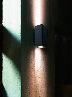 Utelamper Til Kystområder|Utelamper Med Opp/Ned Lys>NorDesign Quadro K2 vegglampe utendørs opp/ned IP54 - grå Grafitt