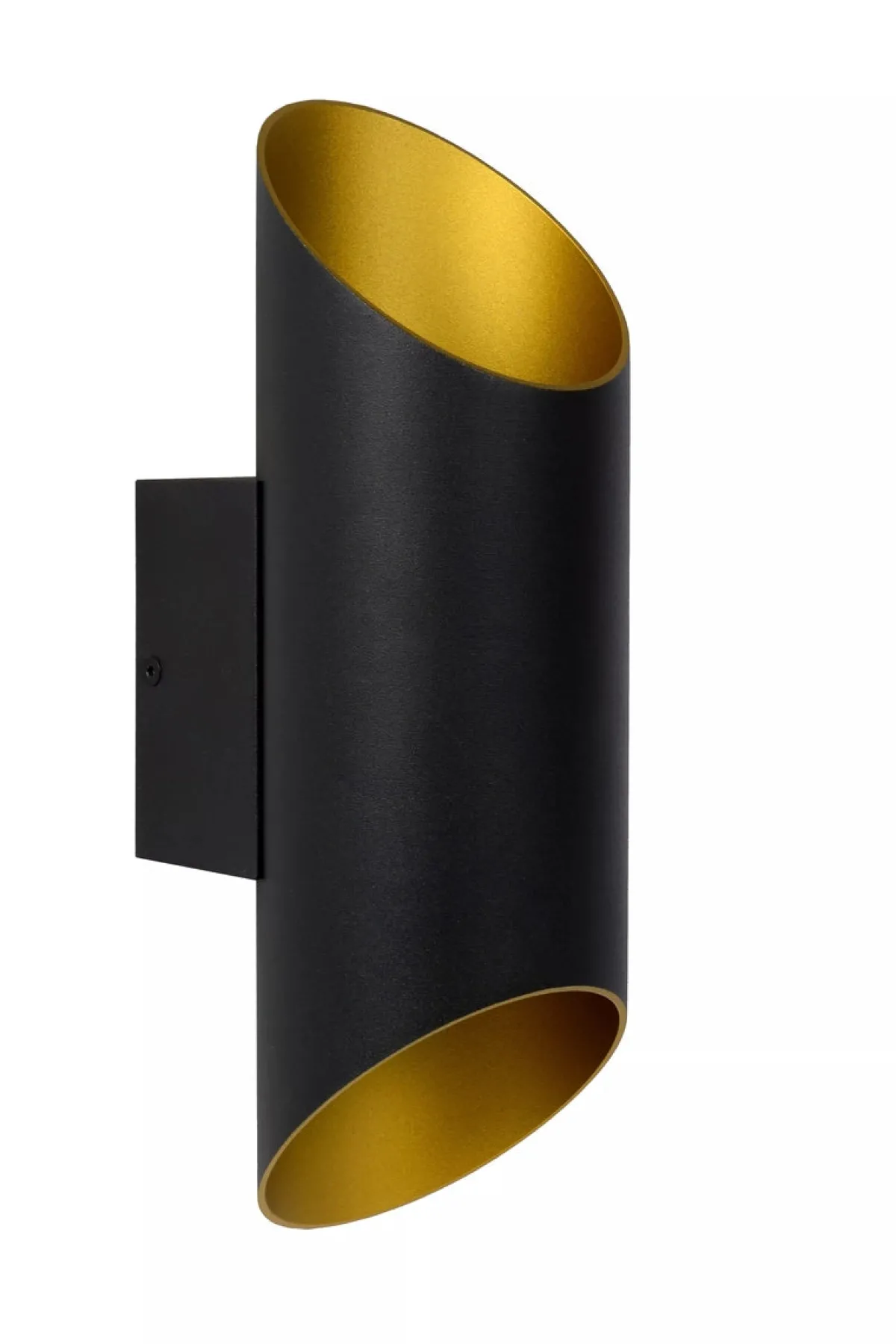 Vegglamper Med Opp/Ned Lys>Lucide Quirijn vegglampe opp/ned innendørs - Svart/Matt gullfarget Svart / Messing