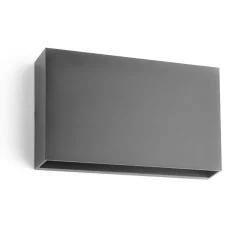 Utelamper Med Opp/Ned Lys>NorDesign Rapido K1 vegglampe utendørs ned IP65 7W LED 3000K Dimbar - grå Grafitt