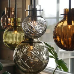 Kjøkkenbelysning Tak|Takpendler>Hadeland Glassverk Rav Krystallkuler 5 stk - Baldakin Hvit