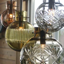 Kjøkkenbelysning Tak|Takpendler>Hadeland Glassverk Rav kuler 3 stk - Sort Baldakin Krystall