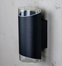 Utelamper Med Opp/Ned Lys>Dyberg Larsen Ribe vegglampe opp/ned utendørs IP44 GU10 - Svart