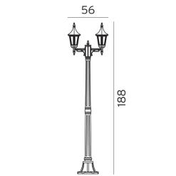 Lightup-Pris|Lyktestolper>Norlys Rimini stolpe 402 Svart