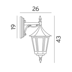 Lightup-Pris|Utelamper - Klassiske Vegglamper>Norlys Rimini vegglampe utendørs ned IP54 Svart